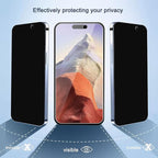 Ailun 3 Pack Privacy Screen Protector for iPhone 15 [6.1 inch] + 3 Pack Camera Lens Protector with Installation Frame, Anti Spy Private Tempered Glass Film, Case Friendly, [9H Hardness] - HD - Image 2