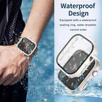Waterproof Case for Apple Watch Series 9 Series 7 8 41mm, Built-in Screen Protector with Tempered Glass [Touch Sensitive] Cover for iWatch S9/S8/S7 Accessories 41mm, Starlight - Image 4