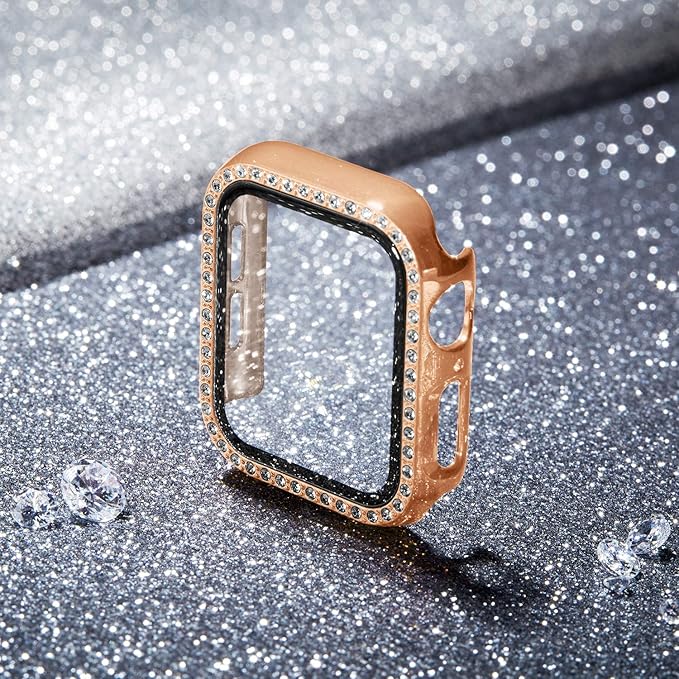 Recoppa Compatible for Apple Watch Case with Screen Protector for Apple Watch 42mm Series 3/2/1, Bling Crystal Diamond Rhinestone Ultra-Thin Bumper Full Cover Protective Case for Women Girls iWatch - Image 5