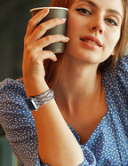 Newlibery Beaded Bracelet Compatible with Apple Watch Band 41mm 38mm 44mm 42mm 45mm 46mm 49mm Women Boho Braided Solo Loop Nylon Stretchy Dressy Strap for iWatch Serie11/10/9/8/7/6/5/4 SE 3/2/1 Ultra - Image 8