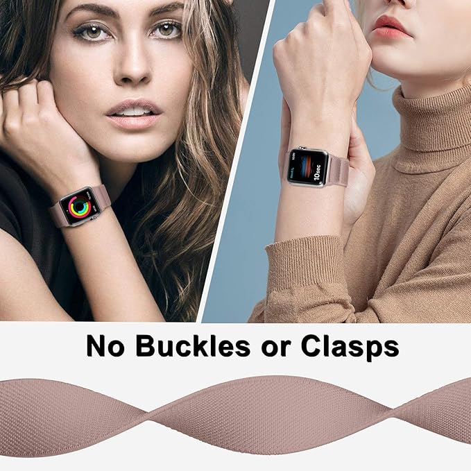 Stretchy Nylon Solo Loop Bands Compatible with Apple Watch 38mm 40mm 41mm 42mm 44mm 45mm 46mm 49mm Ultra 2 iWatch Series 11 10 9 8 7 SE 6 5 4 3 2 1 Strap,Sport Elastic Braided Women Men - Image 4