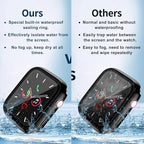Waterproof Case for Apple Watch Series 9 Series 7 8 45mm, Built-in Screen Protector with Tempered Glass [Touch Sensitive] Cover for iWatch S9/S8/S7 Accessories 45mm, Black - Image 5