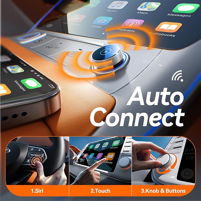 Wireless Carplay Adapter, 60% Smaller, 3X Auto-Connect, No Latency, Plug&Play, Bluetooth&WiFi, for Apple Carplay Wireless Adapter, Mini Dongle for iPhone 5~17 & 927+ Cars, USB A/C (Silver) - Image 3