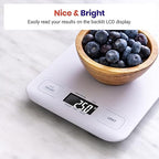 Etekcity Food Kitchen Scale, Digital Grams and Ounces for Weight Loss, Baking, Cooking, Keto and Meal Prep, LCD Display, Medium, White - Image 5