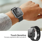 Suoman 2-Pack for Apple Watch Series 9/8/7/6/5/4/Series SE/SE 2 45mm All-Around Screen Protector Case, Tempered Glass Screen Protector Case Ultra-Thin for iWatch 45mm Protection Cover - Clear - Image 7