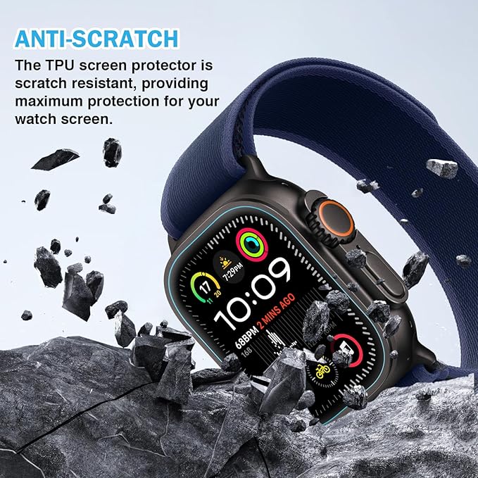 6 Pack Compatible for Apple Watch Ultra 2/Apple Watch Ultra Screen Protector 49mm Clear, Self-Healing HD Soft Film with Touch Sensitive [Not Glass] for iWatch Ultra 49mm Screen Protector - Image 3