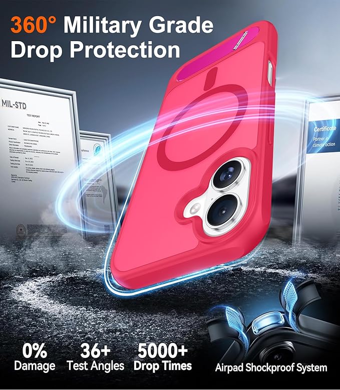 Temdan Magnetic Compatible with iPhone 16 Plus Case, [Built-in Invisible Kickstand][Compatible with MagSafe][Military Grade Shockproof] Slim Translucent Matte Phone Case for iPhone 16 Plus 6.7" - Image 5
