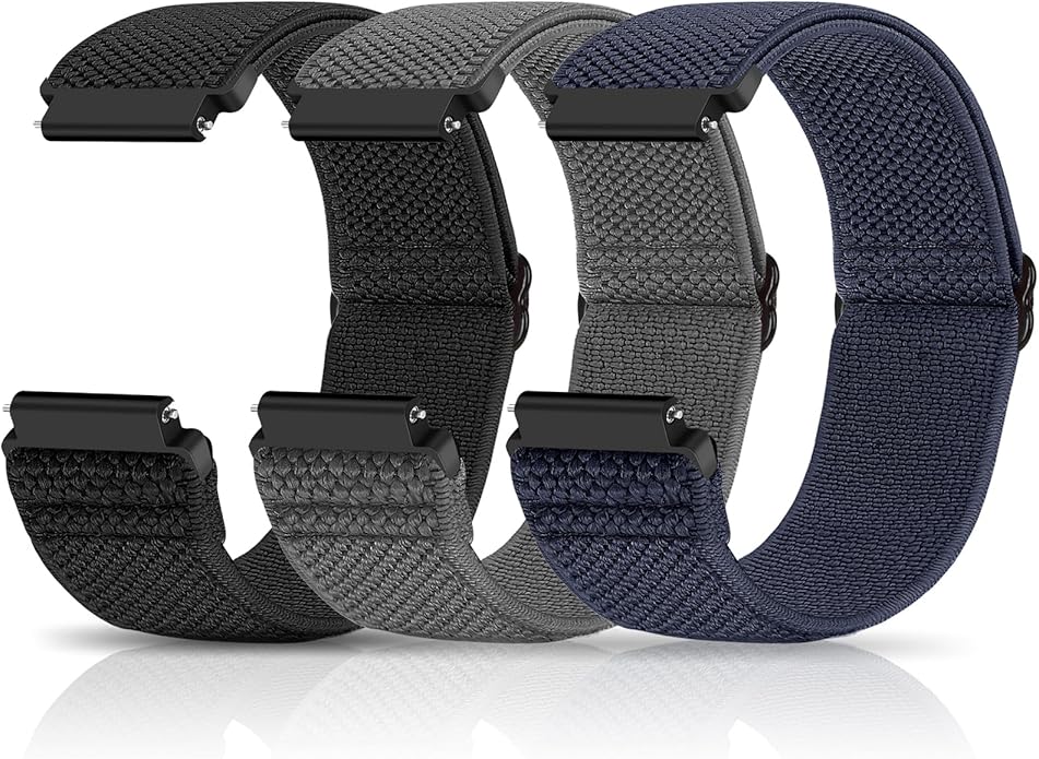 Compatible with 16mm 18mm 19mm 20mm 22mm 24mm Watch Bands Quick Release Replacement Wristband,Adjustable Stretchy Nylon Solo Loop Straps Fabric Braided Sport Elastic Bands for Men Women by Fashionstrapsforchoose