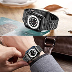 MioHHR Solid Stainless Steel Band Compatible with Apple Watch 46mm (Series 11 10), Metal Strap with Soft TPU Case for iWatch Series 11/10 46mm Women and Men, Black - Image 5