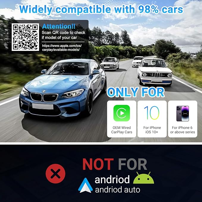 XINTUO Wireless CarPlay Adapter for iPhone,Convert Wired to Wireless Car Play Dongle, Plug & Play USB/Type-C for Cars,Seamless Control Adapter for iOS 10+（Only Applicable to Cars with carplay System） - Image 2