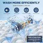 YASHE 17.6 lbs Portable Washing Machine, Full Automatic Compact Washer with Drain Pump, 10 Wash Programs, 8 Water Levels, LED Display, Portable Washer Machine for Apartment, RV, Dorm and Home - Image 3