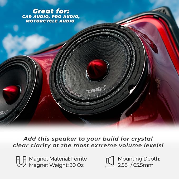 DS18 PRO-X6.4BM 6.5” Mid-Range Loudspeaker with Bullet 250 Watts RMS 4-Ohm (Renewed) - Image 3