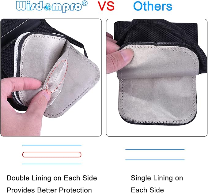 Wisdompro RFID Key FOB Protector for Car Key Signal Blocking, WP4697 Faraday Bag for Anti-Hacking, Anti-Theft Pouch - Image 3