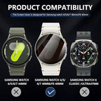 Suoman 4-Pack for Samsung Galaxy Watch 6/7/FE 40mm Privacy Screen Protector, [Anti-peeping] 9H Hardness Ultra-thin Tempered Glass Screen Protective Film - Image 2