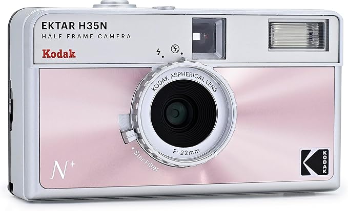 Kodak EKTAR H35N Half Frame Film Camera Bundle with Kodak Ultramax 400/24EXP 35mm Roll Film (Glazed Pink, Bundle) - Image 4
