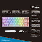 Ranked Master M65 HE 65% | Rapid Trigger Technology | Magnetic Mechanical Gaming Keyboard | 68 Keys RGB LED for PC/Mac Gamer | US Layout (POM Dye Sub Limited Edition, Clear Switch) - Image 2