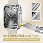 JR.DM Soft Flexible TPU Case Compatible for Apple Watch Series 11 (2025) Series 10 46mm Touchable Screen Lightweight All-Around Protector Thin Guard Shockproof Cover Shiny Bumper for iWatch, Silver - Image 5