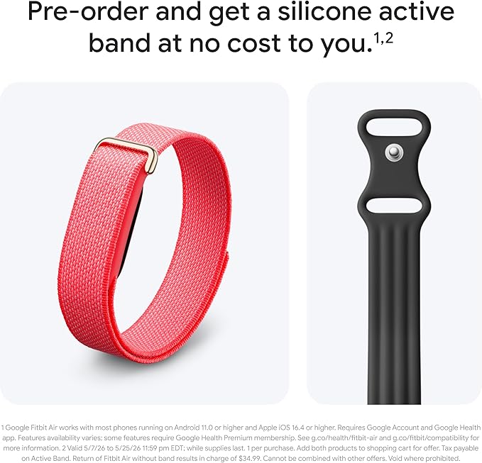 Google Fitbit Air - Berry with Small Obsidian Active Band Bundle - Image 2