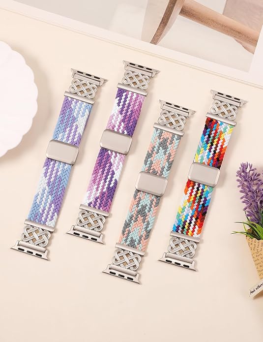 TOYOUTHS Braided Magnetic Band Compatible with Apple Watch Bands 38/40/41/42/44/45/46/49mm Women Men, Dressy Celtic Metal Stretchy Elastic Strap for iWatch Series 11 10 9 8 7 6 5 4 SE/Ultra 3 2 1 - Image 4