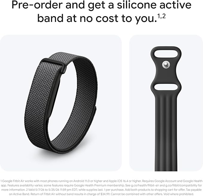 Google Fitbit Air - Obsidian with Small Obsidian Active Band Bundle - Image 2
