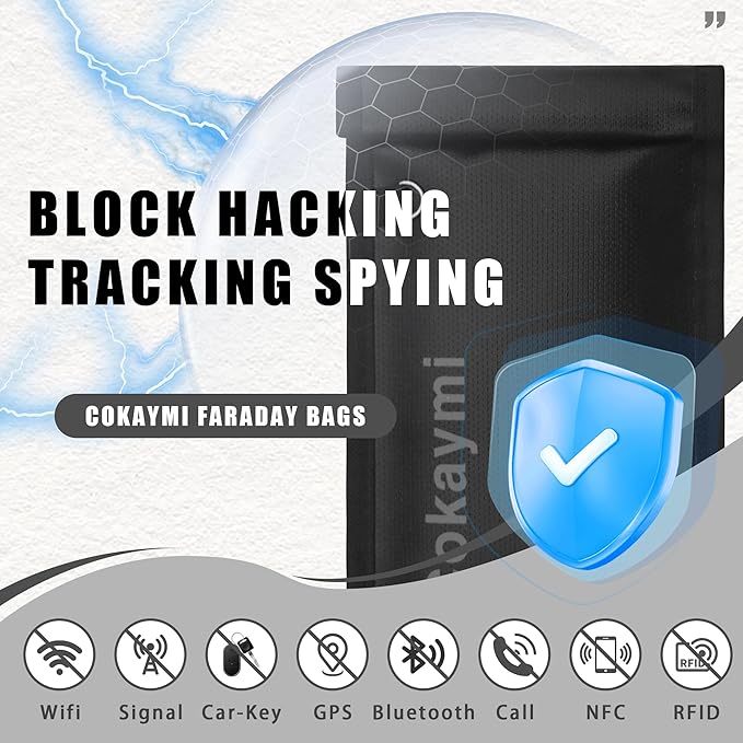 1 Pack Faraday Bag for Phones, Car Key Fobs & Electronic Devices - Privacy Protection Pouch Blocks 5G, WiFi, Bluetooth, GPS and RFID Signals, Durable & Portable Anti-Tracking Design（Black） - Image 3