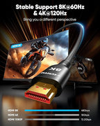 Highwings 8K HDMI Cable 5FT, 48Gbps Ultra High Speed HDMI Cable Braided Cord-4K@120Hz 8K@60Hz, DTS:X, HDCP 2.2&2.3, HDR 10 Compatible with Roku TV/PS5/HDTV/Blu-ray - Image 3