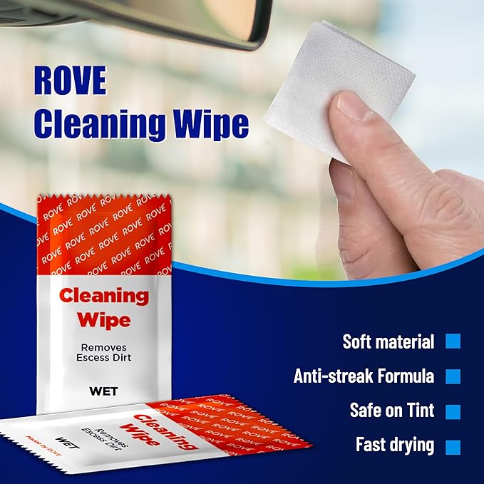 ROVE Windshield Electrostatic Films and 3M Sticky Tapes, 2 Pieces Each for mounting R2-4K, R2-4K PRO, and R2-4K Dual Dash Cams (Front) - Image 9