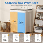 INTERGREAT Portable Washing Machine, 28lbs Twin Tub with Drain Pump - 18lbs Washer and 10lbs Spinner Combo, Semi-Automatic Compact Laundry Machine for Apartments, Dorms, RVs, Camping - Grey - Image 5