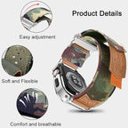 BAITEYOU Band with Case Compatible with Apple Watch Band Series 9 8 7 (41mm) 6 5 4 SE 3 2 1 (40mm 38mm), Nylon Strap with Stainless Steel Metal Rugged Case Cover for iwatch Bands for Men - Image 3