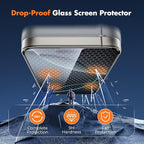 UNBREAKcable for iPhone 16 Pro Max Screen Protector, 3-Pack Full Coverage Tempered Glass [Military Grade Shatterproof][9H Hardness][Easy Installation Frame][Bubble Free] for iPhone 16 Pro Max 6.9" - Image 2
