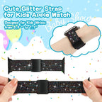 Stretchy Bands Compatible with Kids Apple Watch Band 38mm 40mm 41mm 42mm 44mm 45mm 46mm 49mm, Soft Elastic Glitter Strap for iWatch Series 10 9 8 7 6 5 4 3 SE SE2 SE3 Girls Boys - Image 2