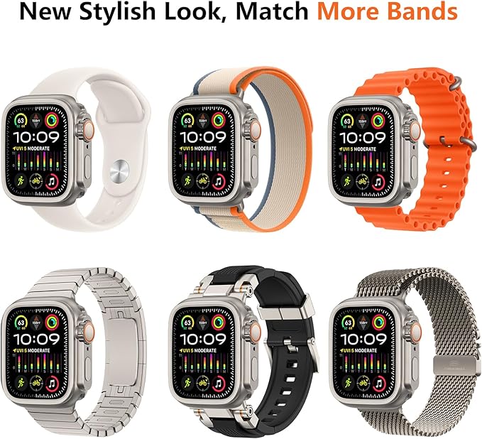 amBand 3 in 1 Metal Case Compatible with Apple Watch Series 6/5/4 SE 3/SE 2/SE 44mm, W1 Rugged Bumper Protector [Turning into Ultra 3/2/1 Upgrade] with Watch Crown + Back Cover, Natural Titanium - Image 7