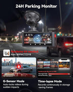 REDTIGER F7NA 4K Dual Dash Cam, STARVIS 2 IMX678, 8MP, 5GHz WiFi (20MB/s Fast Download), 4K Front 1080P Rear, GPS, Voice Control, WDR, HDR Night Vision, 24H Parking Mode, Support 512GB Max(No SD Card) - Image 7