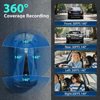 Dash Cam 4 Channel 360° Coverage - Front 4K + Triple 1080P HD Car Camera Built-in WiFi Car Camera with App, G-Sensor/Night Vision/Parking Mode/Loop Recording Free 64GB SD Card - Image 3