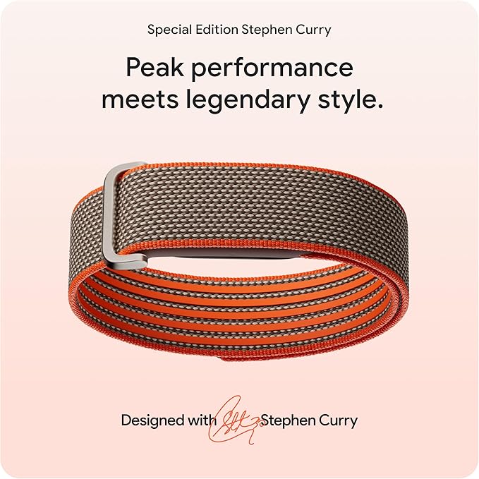 Google Fitbit Air - Special Edition Stephen Curry - Rye with Small Obsidian Active Band Bundle - Image 4