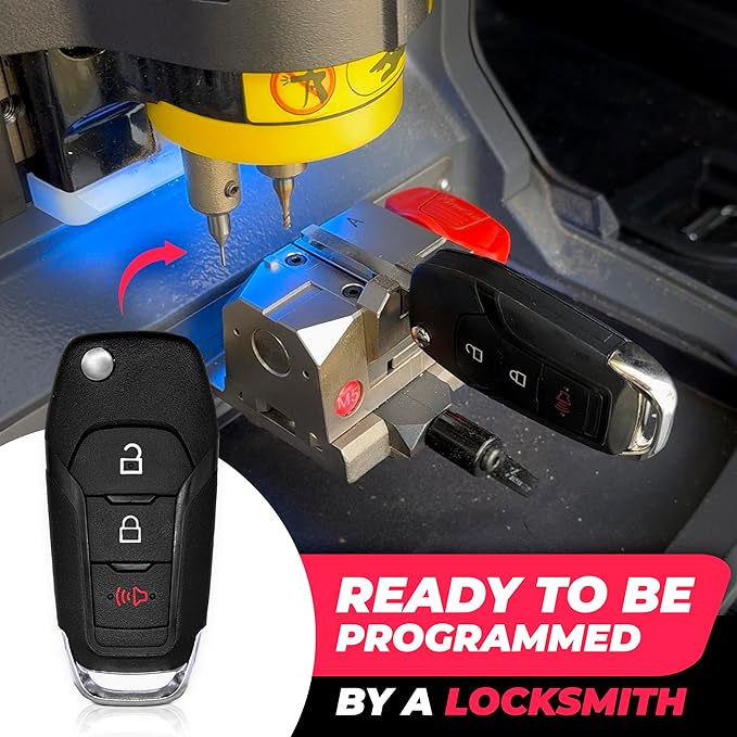 Cut Flip Key Fob Replacement Fits for Ford F150 F250 F350 2015 2016 2017 2018 2019 2020 2021 2022 Remote keyless Entry Systems Ranger Bronco Maverik (3 Buttons) - Image 6