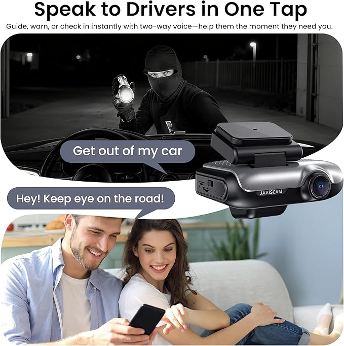 4G Car Security Camera, Dual LTE Dash Cam with 64GB Card, Front & Inside 2K Car Camera, Remote Live View, GPS, 24/7 Parking Mode, IR Night Vision, Two-Way Talk, App Alerts, Cloud/SD Storage, OBD Cable - Image 4