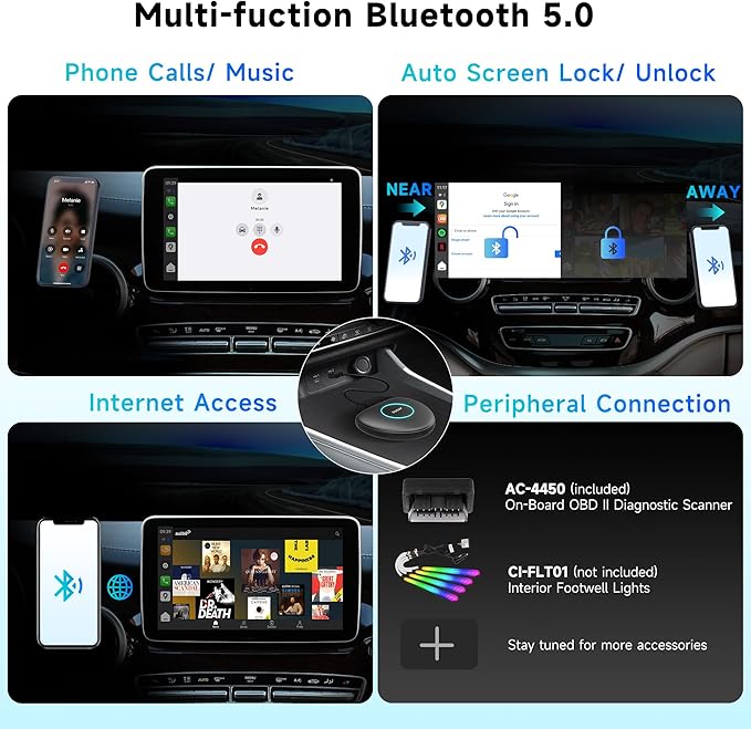 Wireless CarPlay Adapter, Magic AI Box with 4G LTE | GPS | Full Android OS | OBD II, Wireless CarPlay Box Compatible with Wired Factory CarPlay & Android Auto, Support for YouTube/Netflix - Image 5