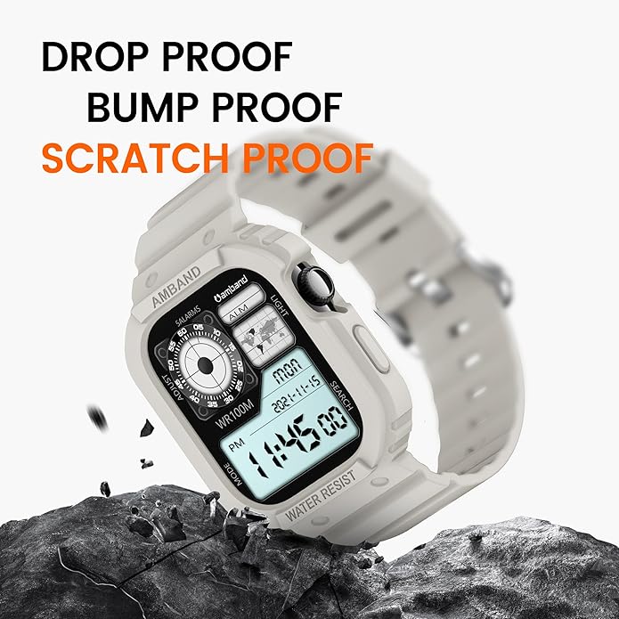 amBand E1 Sport Case Band for Apple Watch Ultra 3/2/1 & SE 3/2/1 & Series 11 10 9 8 7 6 5 4 3 49mm 46mm 45mm 44mm 42mm 41mm 40mm 38mm, Shockproof & Scratch Resistant Rugged Bumper for Men Women - Image 7