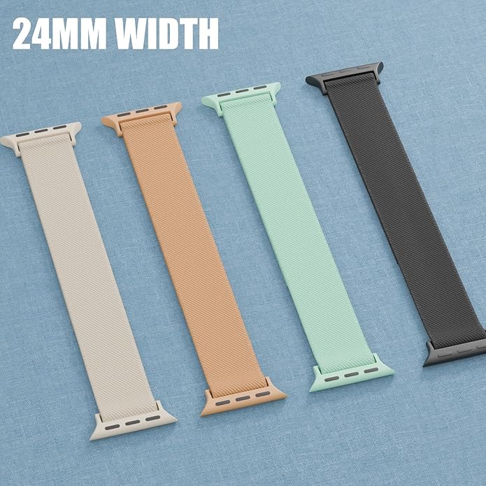 4 Pack Stretchy Solo Loop Nylon Bands Compatible with watch 38mm 40mm 41mm 42mm 44mm 45mm 46mm 49mm Women Men, Water-Resistant Elastics Sport Strap for iWatch Series 11/10/9/8/7/6/5/4/3/2/1 Ultra SE - Image 7