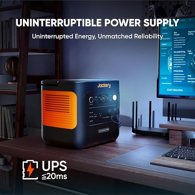 Jackery Explorer 2000 v2 Portable Power Station with 12V Automobile Charging Cable, 2042Wh LiFePO4, 2200W Solar Generator, USB-C PD 100W Fast Charging for Camping, Home Use (Solar Panel Optional) - Image 6