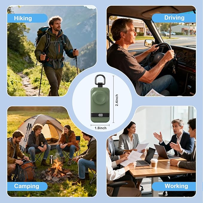Portable Charger for Apple Watch, 2500mAh & Digital Display – Magnetic Fast Charging iWatch Charger for Travel – for Apple Watch Series 1-11/SE1-3/Ultra 1-3 (Dark Green, 2.5, Watts) - Image 7