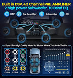 PLZ 7" Wireless Double Din Car Stereo Apple Carplay Radio QLED Screen for Car, Android Auto, Bluetooth 5.3, Fast Charger, 1080P Backup Camera, 4.2 Channel Outputs 240W, 2 Subwoofer - Image 5