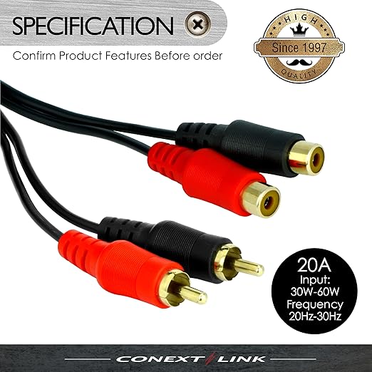 Conext Link RCA Stereo 2 Channel Ground Loop Isolator Signal Noise Filter Suppressor Reducer Alternator for Car Audio Stereo（13600） (Pack of 2) - Image 2