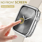 JR.DM Soft Flexible TPU Case Compatible for Apple Watch Series 11 (2025) Series 10 46mm Touchable Screen Lightweight All-Around Protector Thin Guard Shockproof Cover Shiny Bumper for iWatch, Silver - Image 3