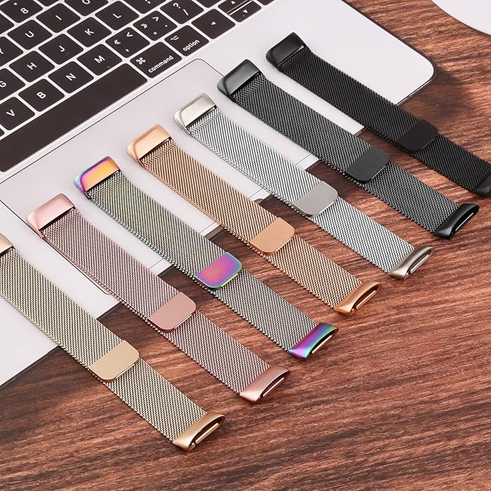 Vanjua for Fitbit Charge 6 Bands Women Men, Stainless Steel Metal Mesh Loop Adjustable Wristband Replacement Strap Compatible with Fitbit Charge 6 Fitness Tracker - Image 6