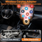 2026 Wireless CarPlay Adapter for iPhone,2 in 1 for Apple Carplay and Android Auto Adapter,Mini carplay Wireless Adapter Convert Wired to Wireless, Plug & Play, USB to USB-C/Type-C (Orange) - Image 6