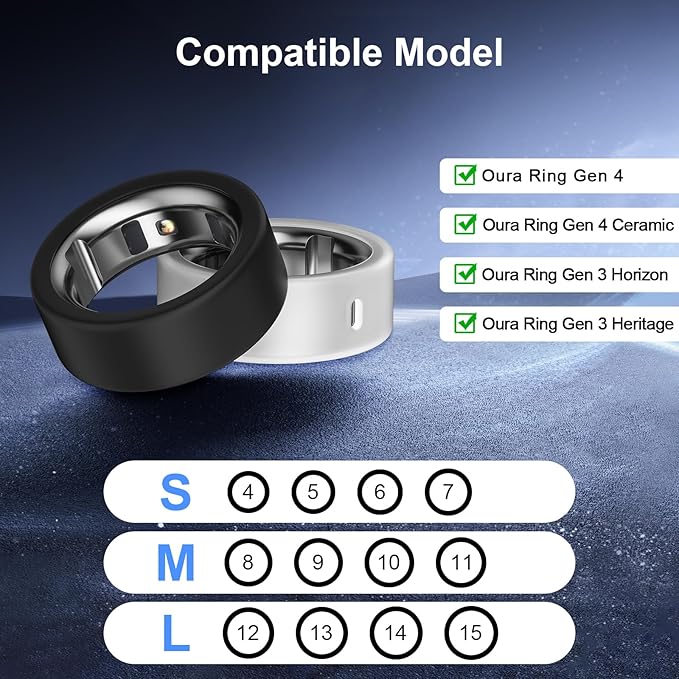 8 Pack Ring Cover Compatible with Oura Ring Gen 4/4 Ceramic, Oura Ring Gen 3 Horizon/Heritage, Support Charging with Cover on, Anti-Scratch Elastic Silicone Ring Protector for Men Women Working Out - Image 2