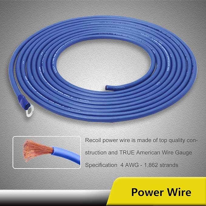 Recoil True 4 Gauge Complete CCA Amplifier Wiring Kits with OFC RCA Cable - Image 4
