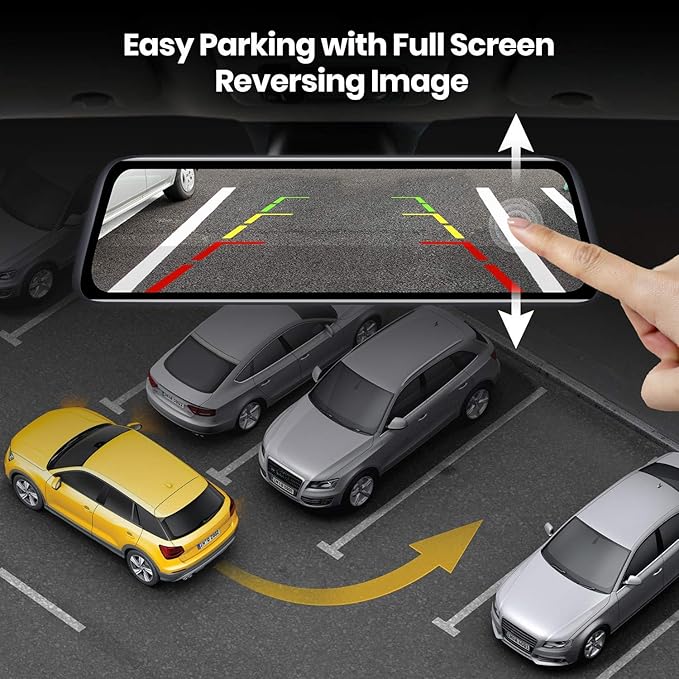 AUTO-VOX V5PRO 1080P 9.35'' OEM Rear View Mirror Camera, Full Laminated Ultrathin Touch Screen Mirror Dash Cam Front and Rear with No Glare, Super Night Vision Car Backup Camera Mirror - Image 7